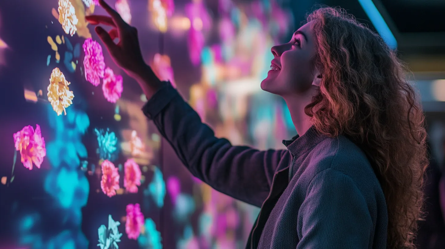 a woman touching an interactive board Smart Cities