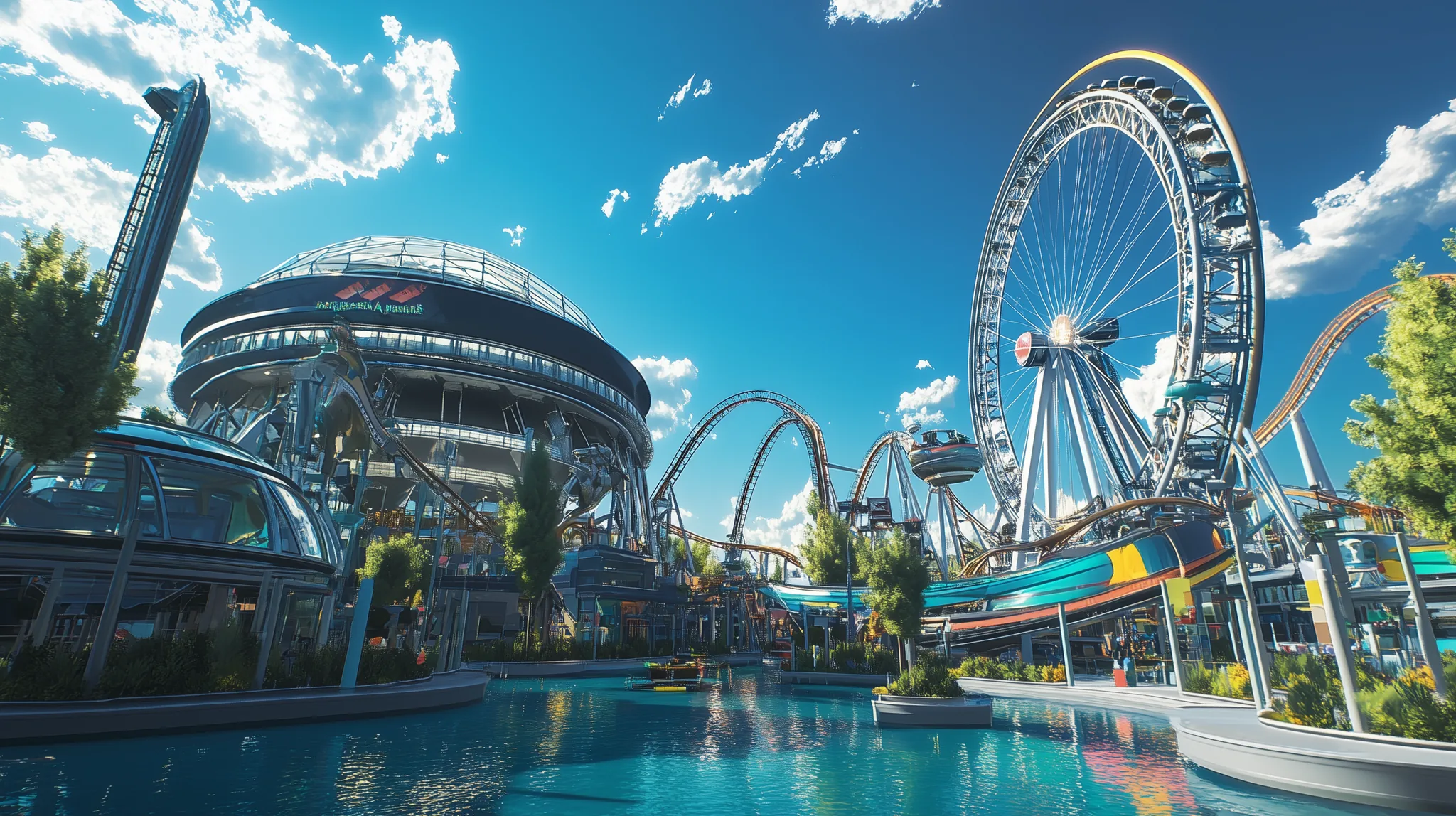 a futuristic theme park